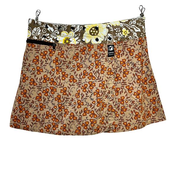 ZAND Amsterdam Dresses & Skirts - Cotton Wrap Mini Skirt Zand Amsterdam One Size Floral Print Silver Metal Snaps